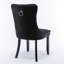 Ensemble 2 pièces de chaise de salle à manger rembourrée en velours de bois massif avec pieds en bois et garniture cloutée haut de gamme-121054334-121054344