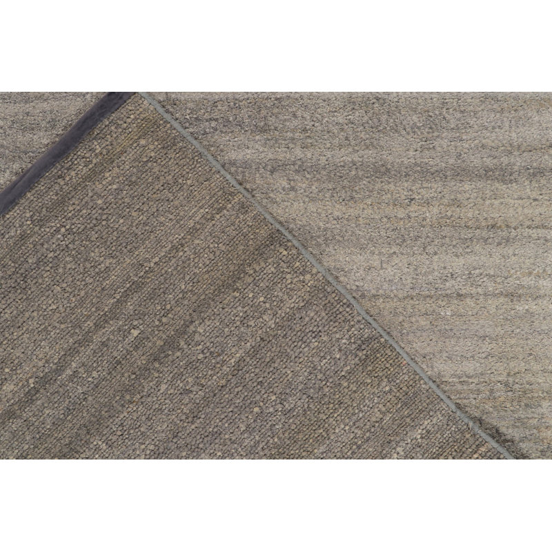 Silk Striped Area Rug in Gray/Beige/Brown/Charcoal Black