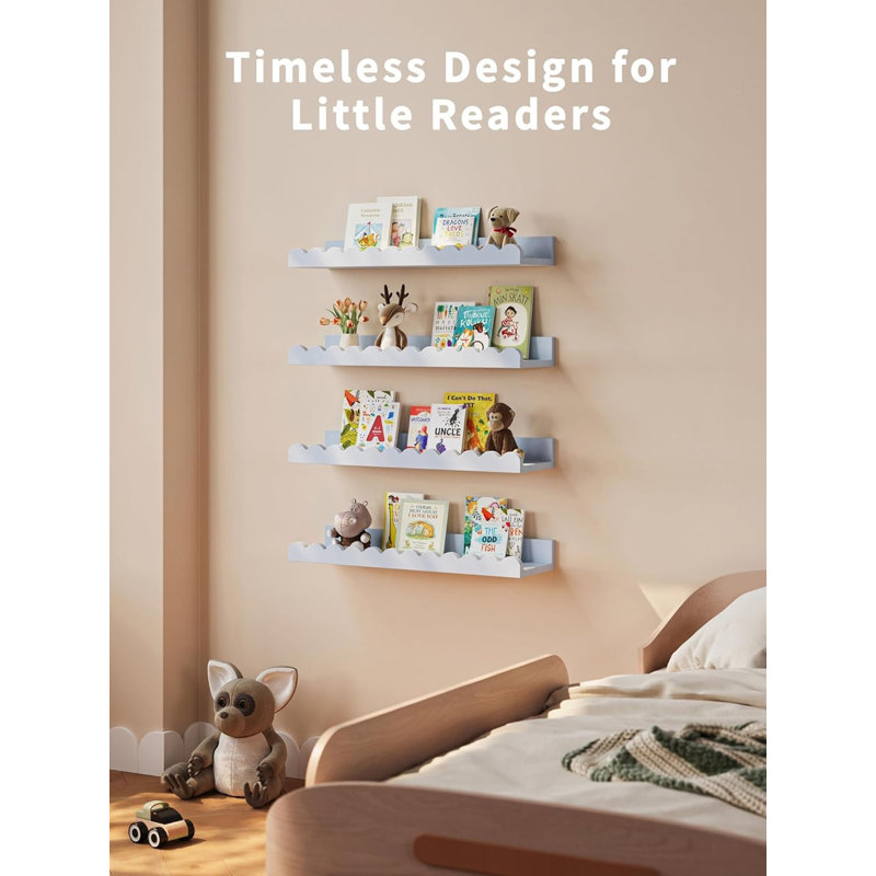 Floating Shelves, 4 Pack, Blue