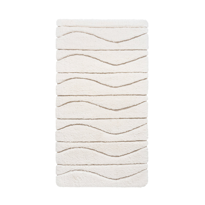 Opera Abstract Bath Rug, 28" W x 47" L, Natural