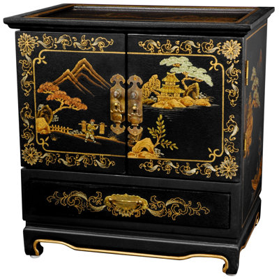 Lacquer Black Crackle Empress Jewelry Box