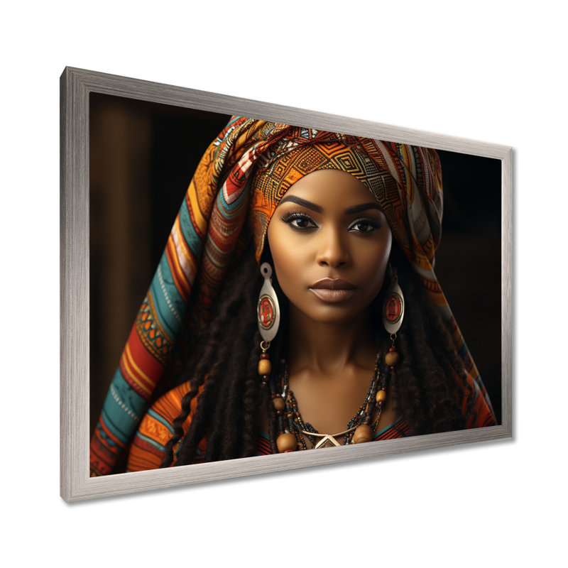 Impression sur toile Chiemi Tribal africain Swazi Emahiya, H 12 po x l 20 po x P 1 po, Cadre simple argenté
