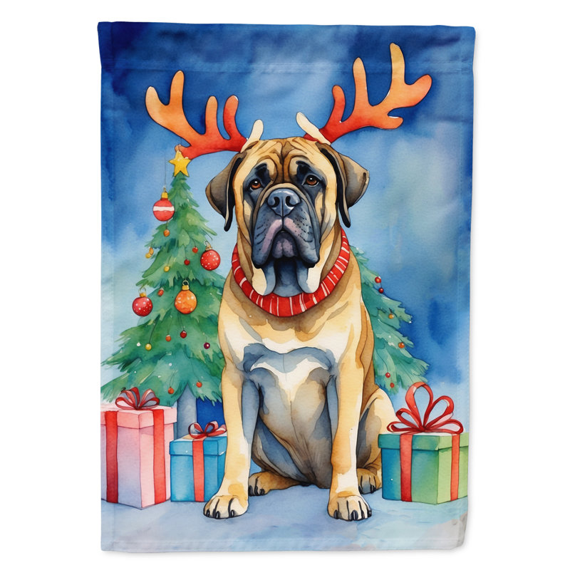 Drapeau de Noël maison de renne, Mastiff