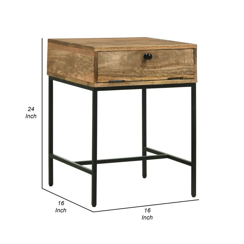 Orrey Honey Brown Rectangular 1-Drawer End Table