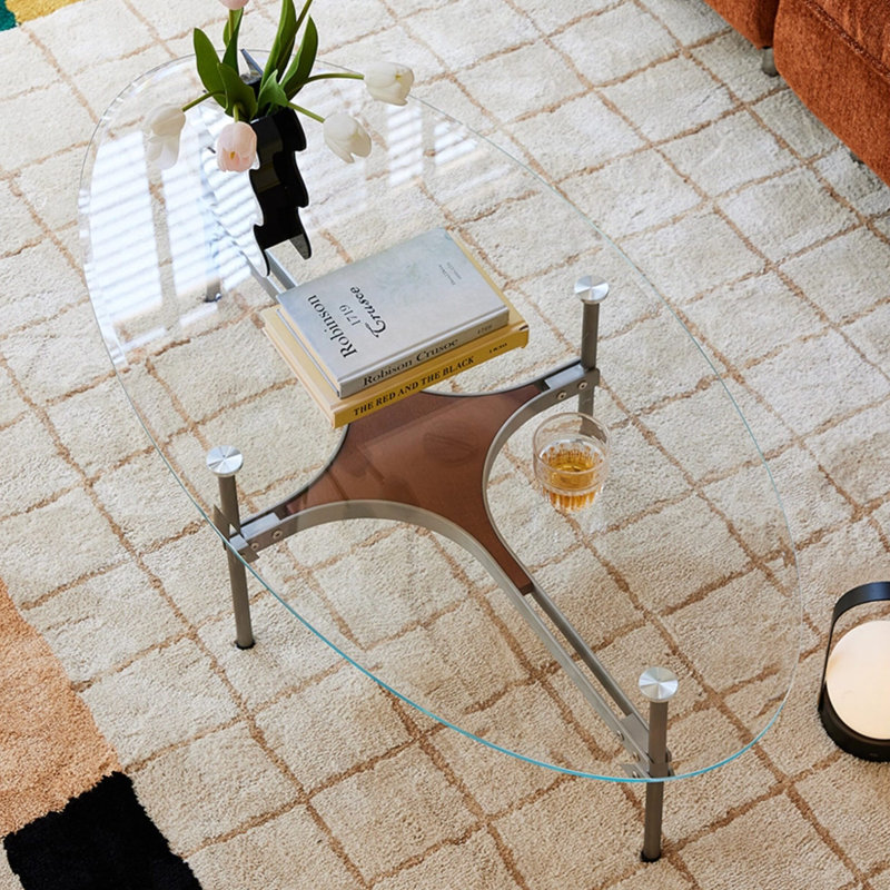 Modern Design Oval Tempered Glass Coffee Table