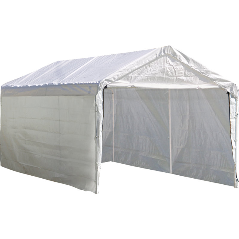 ShelterLogic White Fabric Canopy Enclosure Kit with Zippered Door, 10 x 20 ft
