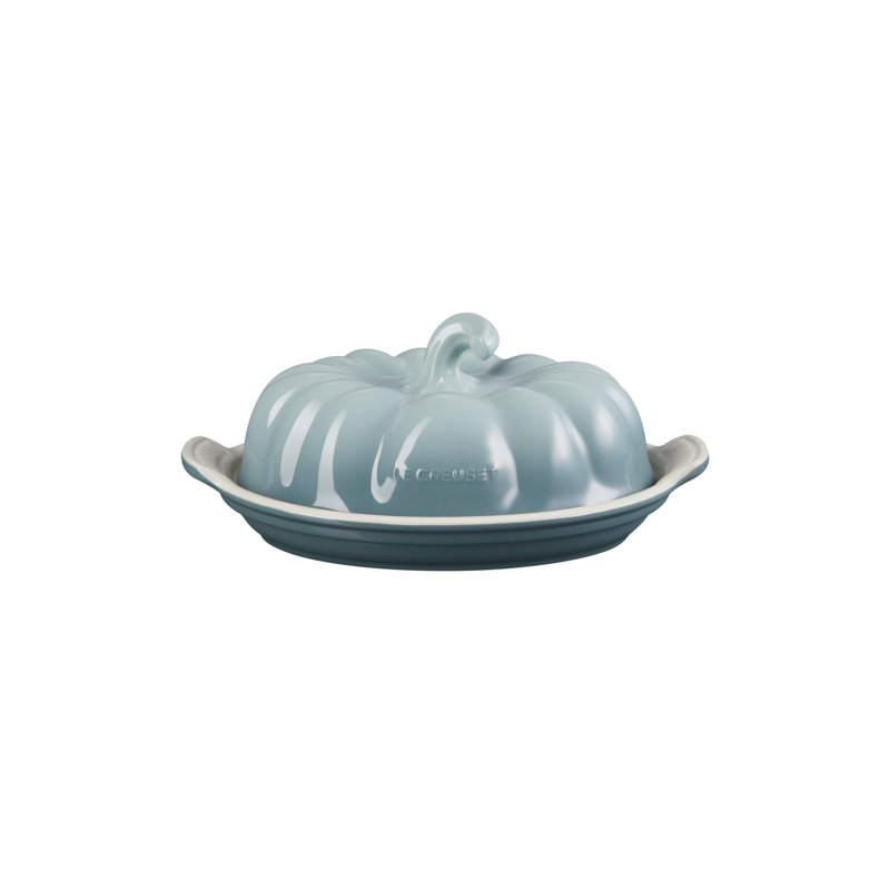 Sea Salt Stoneware Pumpkin Butter Dish with Lid