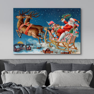Christmas Holiday Celebration Merry - Wrapped Canvas Print