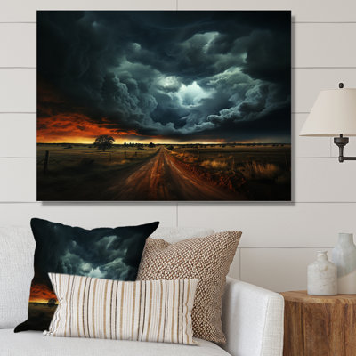 " Whirling Fury On Prairies " Mixed Media Print
