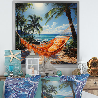 «Beach Tropical Vibes Pointillism II», reproduction sur toile