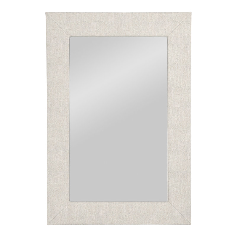 Brewster Rectangle Fabric Wall Mirror, Instant Parchment