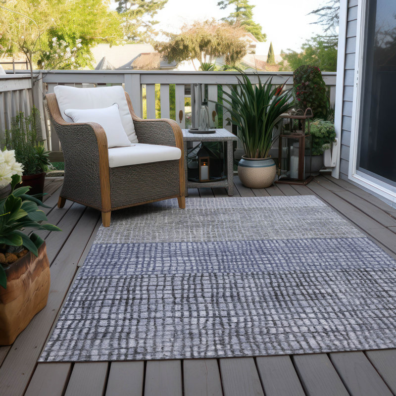 Tapis intérieur / extérieur lavable à la machine Xhevrie, Rectangle 5 pi x 7 pi 6 po
