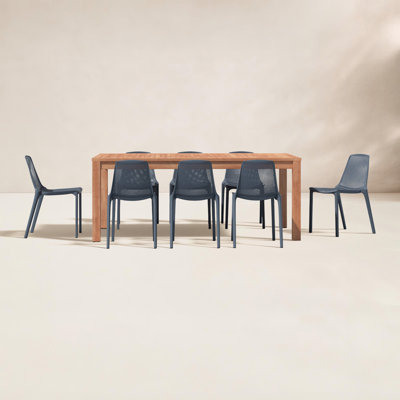 Anautica 88" Eucalyptus Patio Dining Set