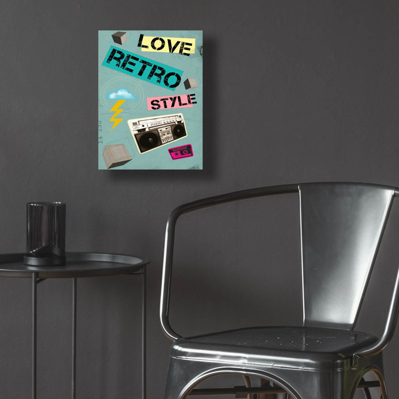 «Love Retro Style» par Elo Marc, acrylique, H 16 po x l 12 po x P 0,13 po
