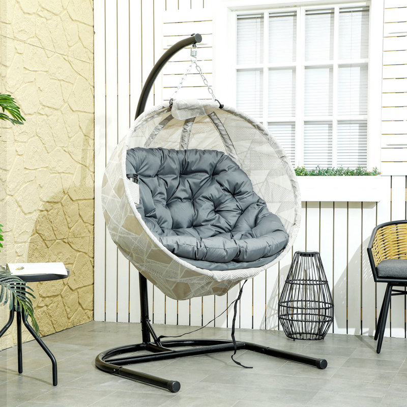 Egg Chair with Stand, Grey