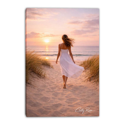 Coucher de soleil sur toile tendue