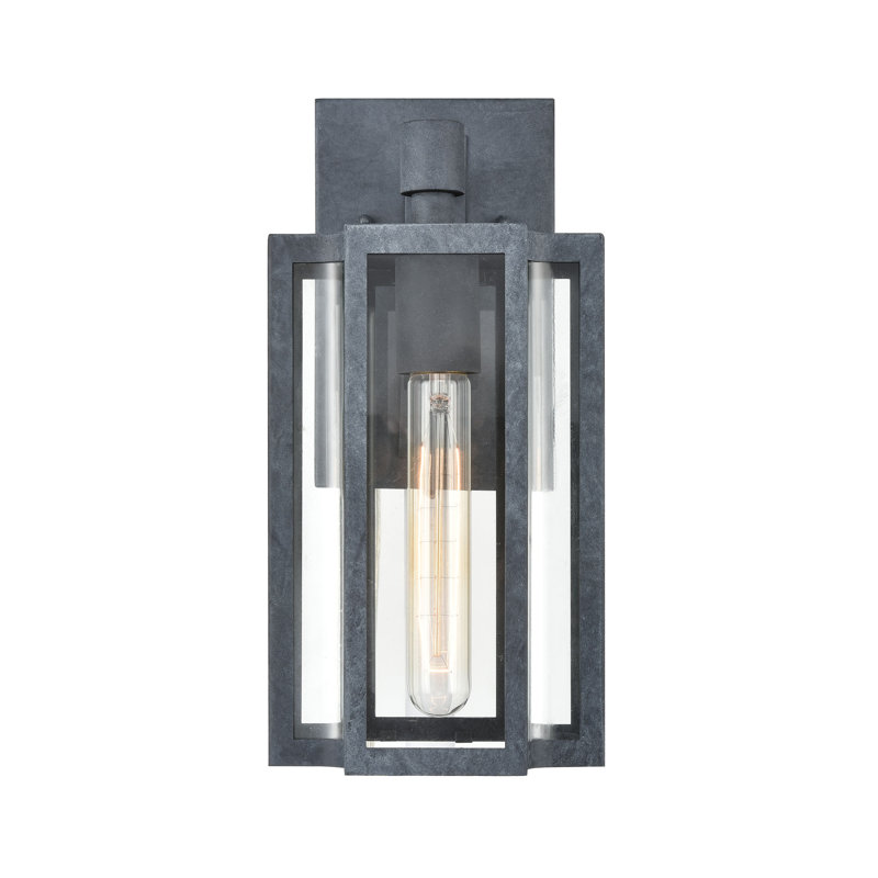 Applique murale d'extérieur 1 lumière Bianca - zinc vieilli 13 po Bianca, H 13 po x l 6 po x P 7 po, Gris