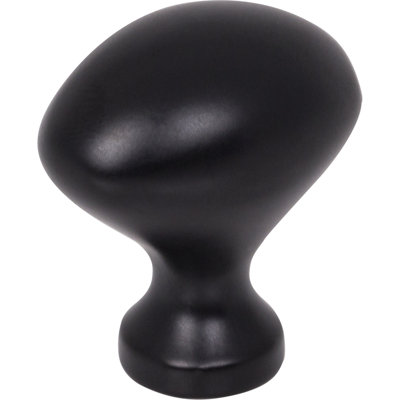 1-1/8" Overall Length Matte Black Oval Merryville Cabinet Knob