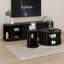 Ensemble de meuble télé et table basse en bois avec portes coulissantes cannelées-72508662