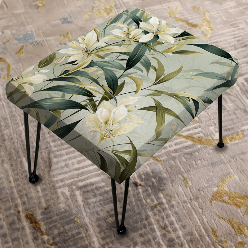 Bamboo Whispers - motif tropical II - repose-pieds rectangulaire tropical