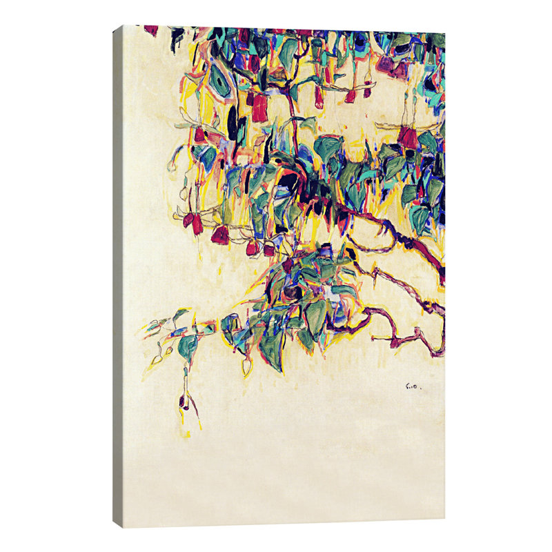 Sun Tree by Egon Schiele - Painting on Canvas, 152.5 cm H x 101.5 cm W x 3.175 cm D, No Frame