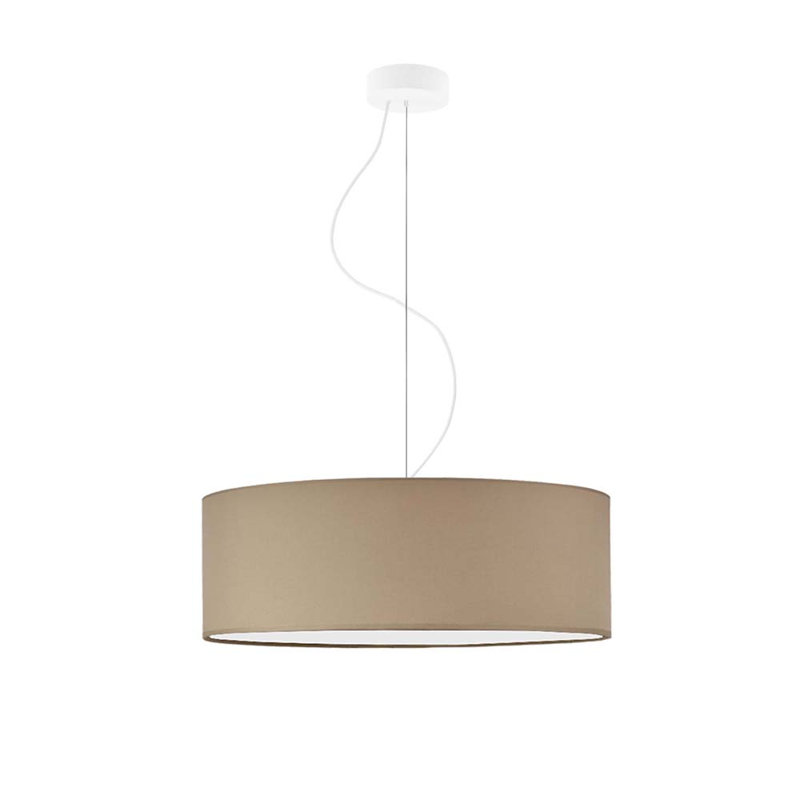 Aubryelle 3 - Light Drum Pendant, Beige, 120cm H x 50cm W x 50cm D, White