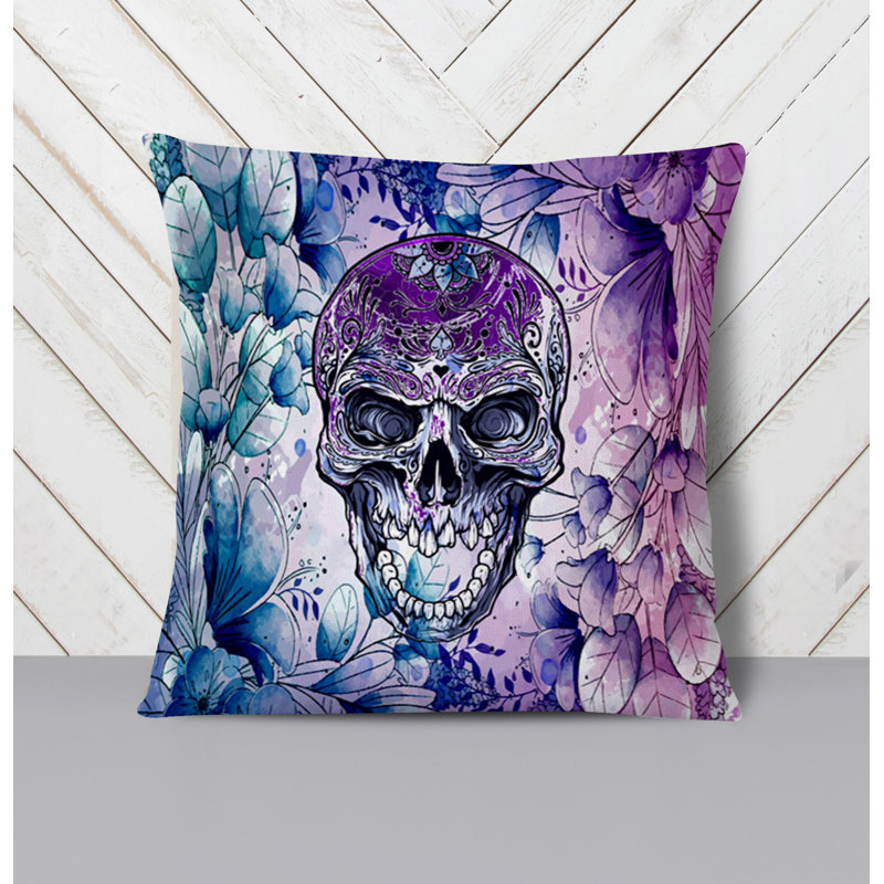 Throw Pillow With Insert, Blue/Purple Abstract 3, 20"H x 20"W