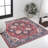 Aailiyah Ornate Large Medallion Machine-Washable Red/Navy Rug-534438379
