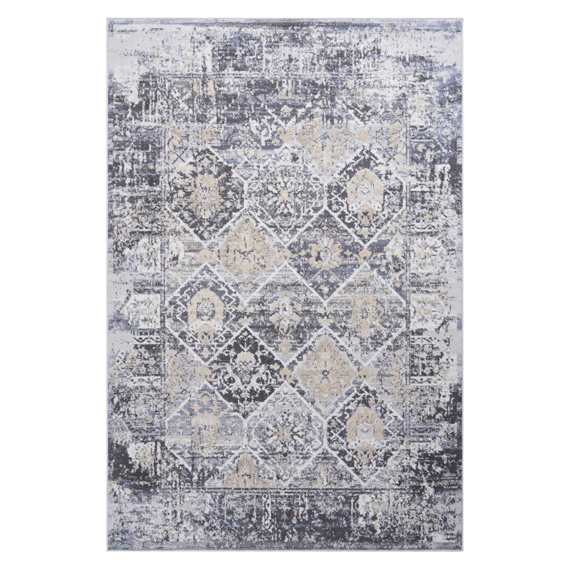 Grey/blue Area Rug - Non-shedding, Stain , Enhancing Living, Bedroom, Dining, Home Office In Fits Gracefully Living Room,