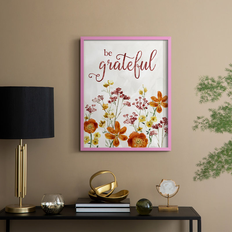 Grateful Catalina, reproduction encadrée en bois massif, H 11 po x l 9 po, Rose