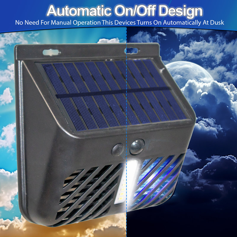 2 Solar Bug Zapper Uv Mosquito Insect Killer W/ Motion Sensor Led Light, Waterproof Insect Pest Control For Garden, Yard, Patio, Camping - Portable, Rechargeable, Eco-friendly Solar-powered