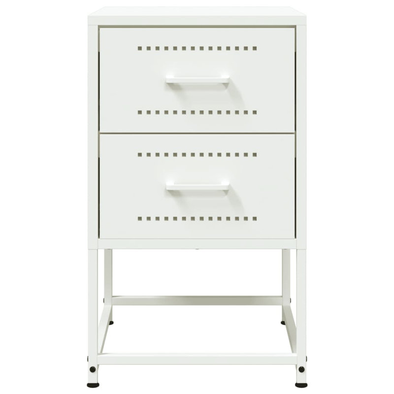 Bedside Cabinet 36x39x60.5 cm Steel, White, 1