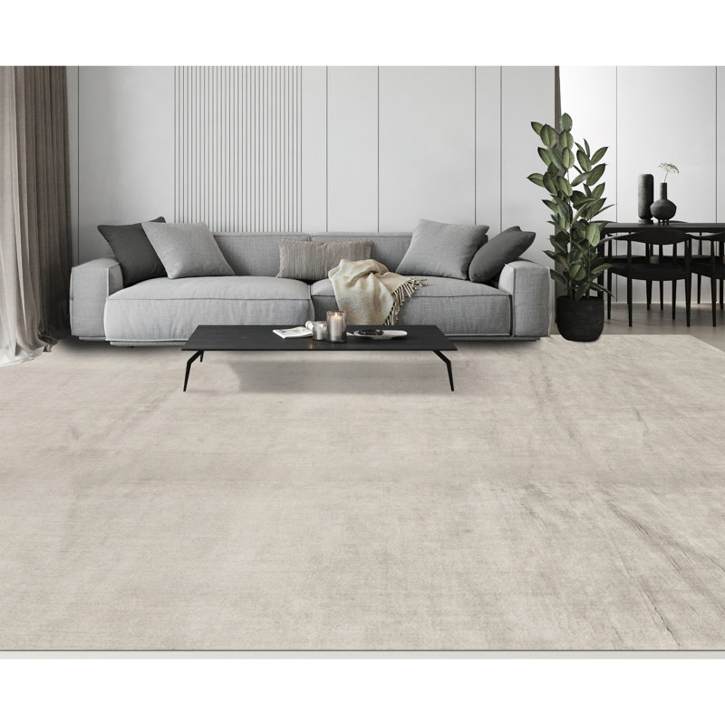 Wool Area Rug in Gray, Rectangle 5'10" x 9'3"