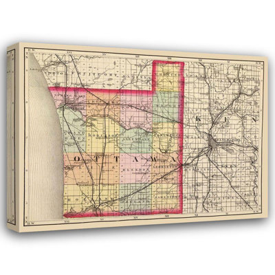 Breakwater Bay Walling Gallery Wrapped Canvas Art Titled: Ottawa Michigan, Walling 1873