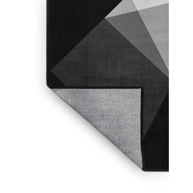 Tapis à motif géométrique moderne et contemporain lavable à la machine avec lumières noires, 8 x 10