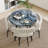 Microcrystalline Stone Round Blue Dining Table Set with 4 Chairs