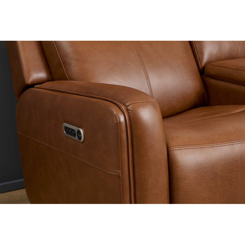 Anders Power Gliding Recliner With Power Headrest And Lumbar, Anders Tan Leather