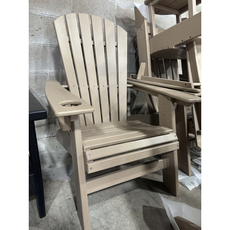 Adirondack Chair – Sturdy HDPE Poly Lumber For Poolside, Beige