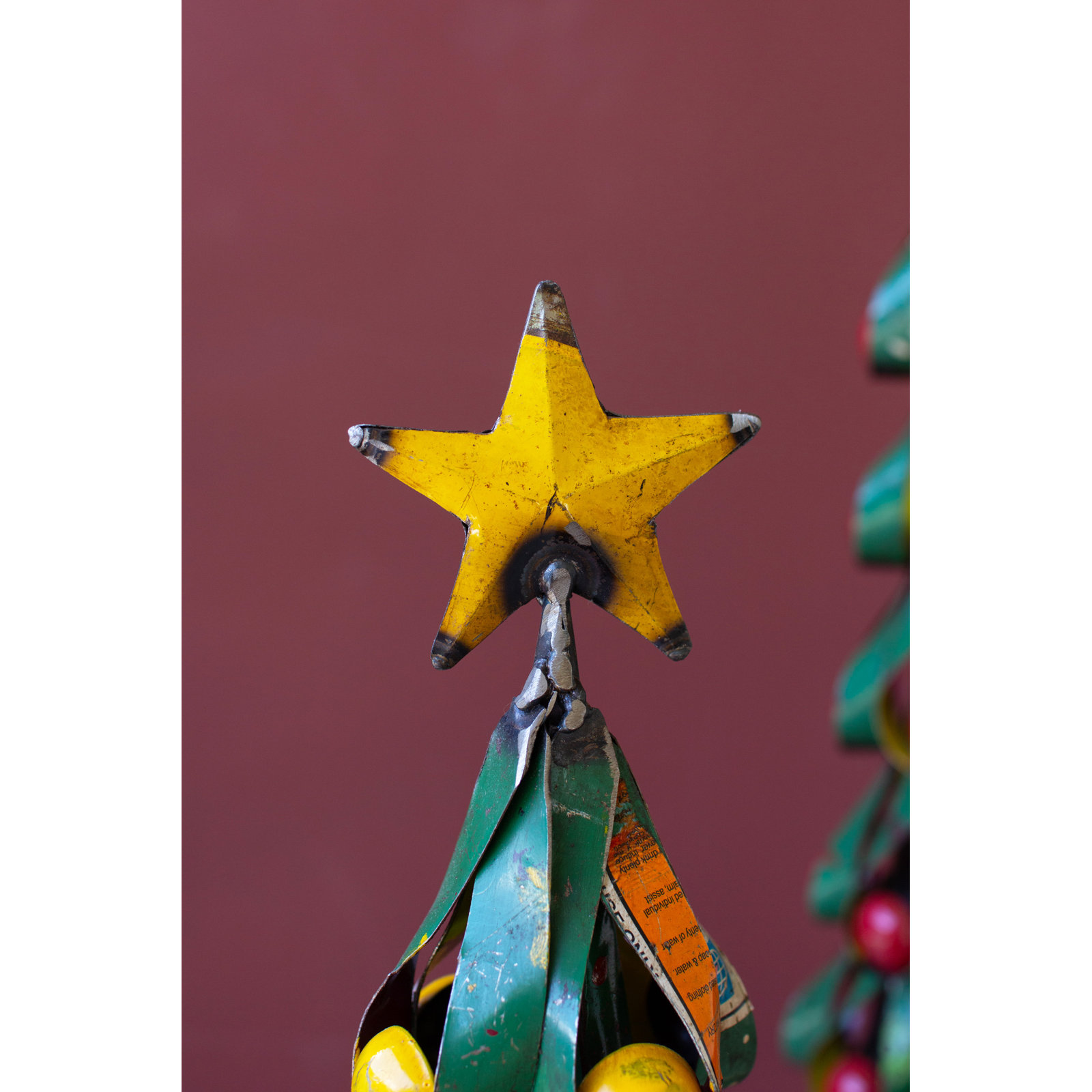 2-Piece Recycled Metal Tabletop Tree Set