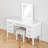 48" Makeup Vanity Set With Stool, LED Lighted Mirror, 7 Drawers Storage, Contemporary, Bedroom Dressing Area-730818552