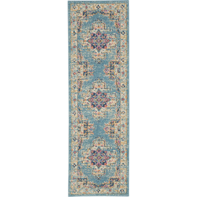 Tapis bleu traditionnel Augusta