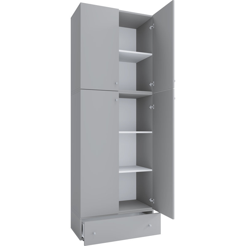 Alixia 70cm Wide File Cabinet, Grey/Brown/Blue