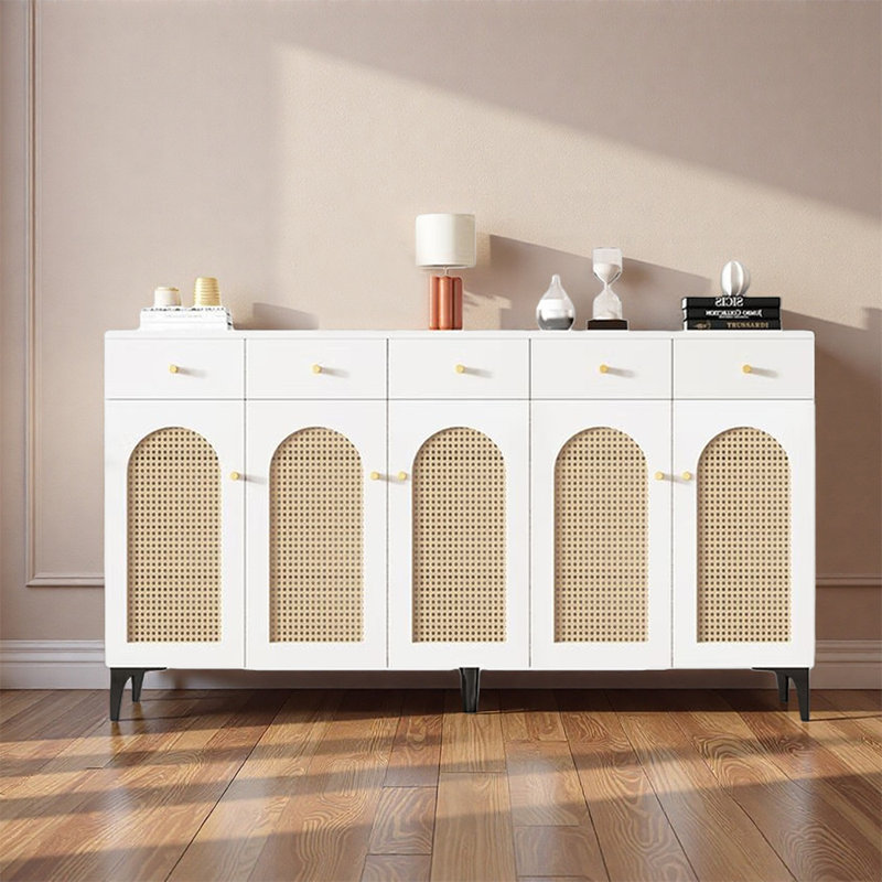 Armoire à chaussures d'intérieur de style européen, Crème, H 41,34 po x l 78,74 po x P 13,78 po