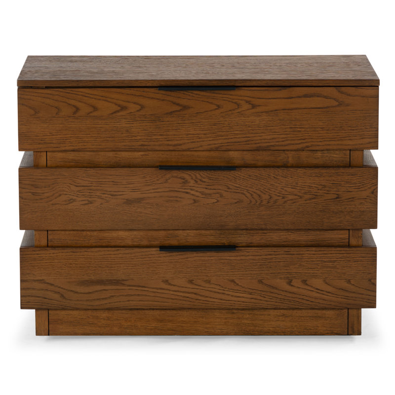Commode 3 tiroirs Ezora, Chêne moyen