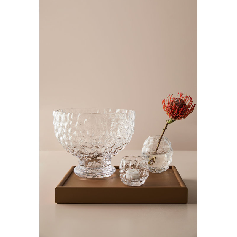 Moss Crystal Glass Serving Bowl