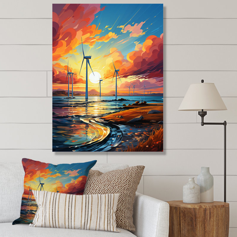 «Wind Turbines Ethereal Winds» sur toile, Toile tendue, 32" H x 16" W