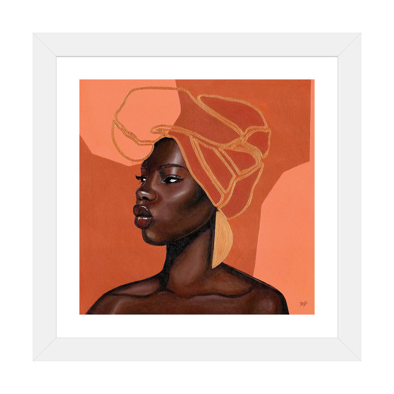 « Adah » par Bria Nicole-impression d’art graphique, Papier encadré blanc, Blanc, H 24 po x l 24 po x p 1 po