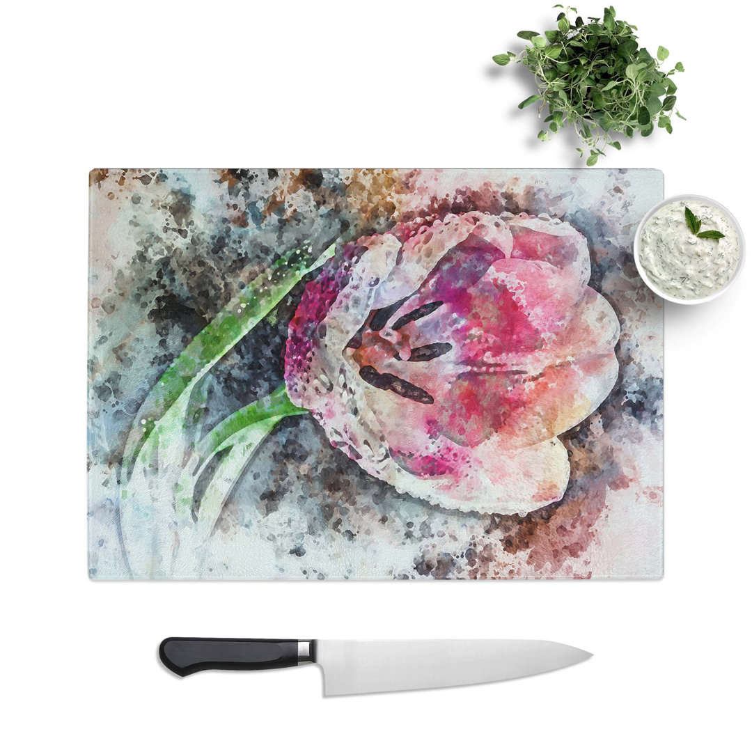 Tempered Glass Tulip Chopping Board