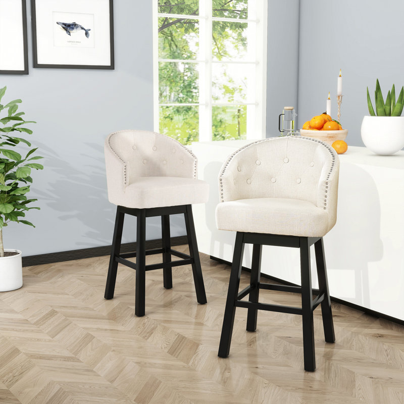 Tabouret de bar pivotant à 360 degrés, Beige