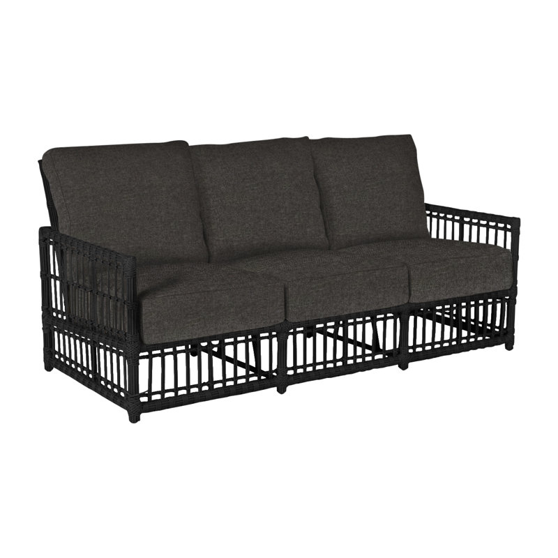 Newport Woven Sofa - Onyx, Arbor Chambray, No Welt, Onyx